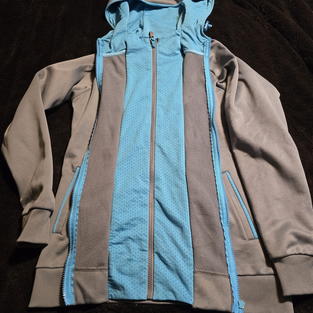 Women's Gray and Blue Utility Jacket